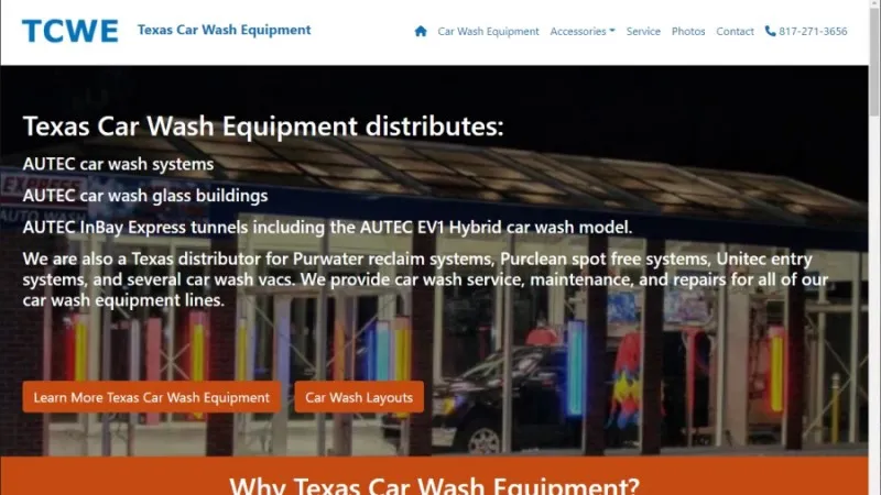 car wash website texas equipment distributor